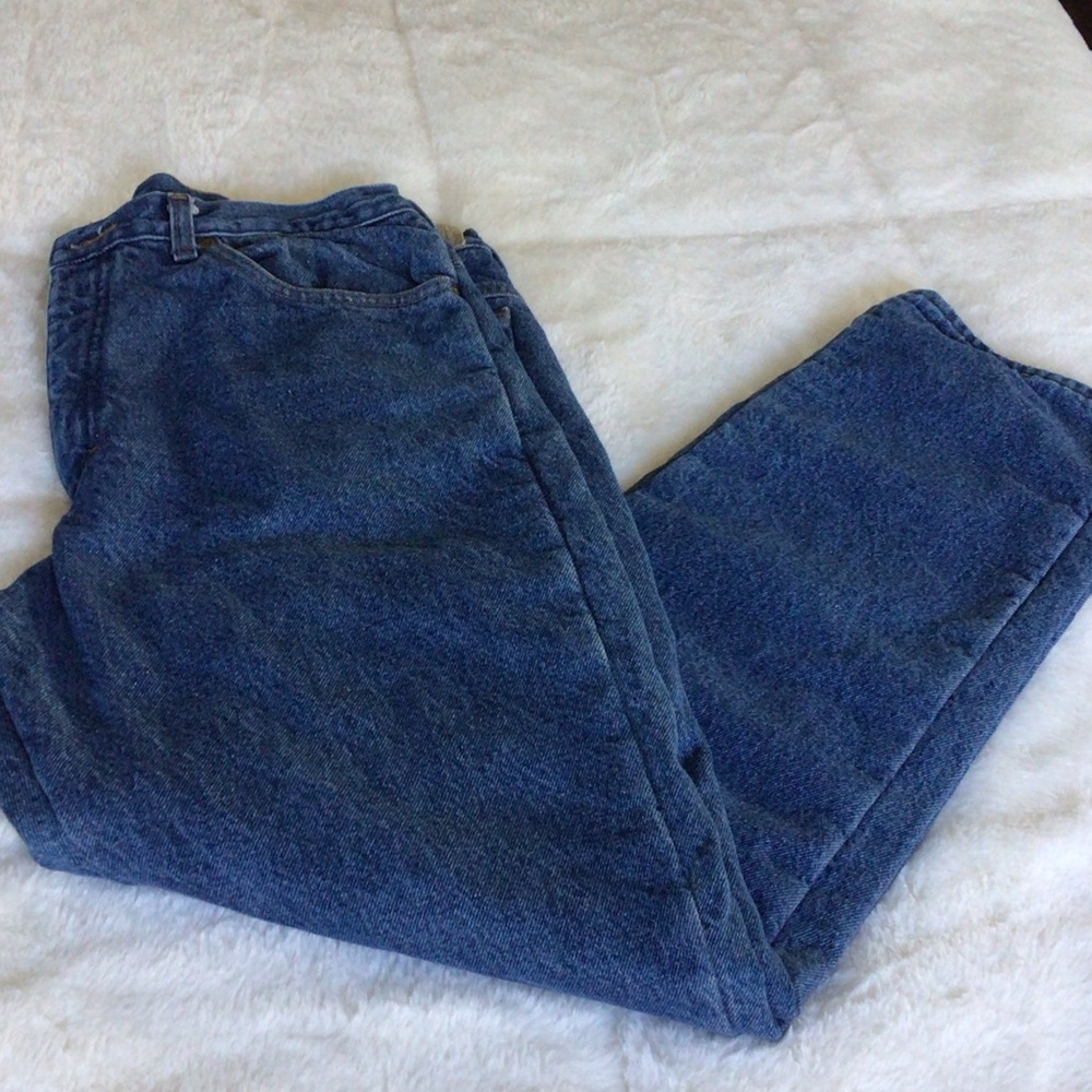 L.L. Bean Men's Relaxed 1990’s Fleece Lined Jeans - Blue Vintage 34 x 30